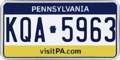 PA license plate KQA5963