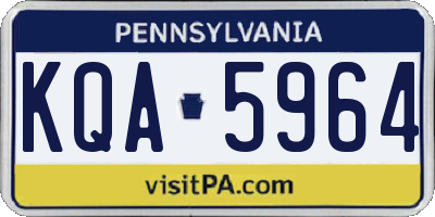 PA license plate KQA5964