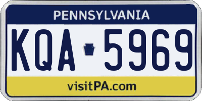PA license plate KQA5969