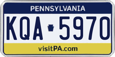 PA license plate KQA5970