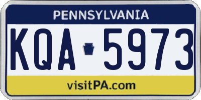 PA license plate KQA5973