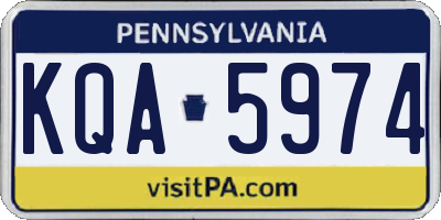 PA license plate KQA5974