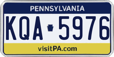PA license plate KQA5976