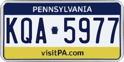 PA license plate KQA5977