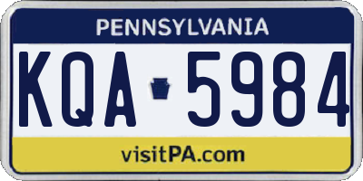 PA license plate KQA5984