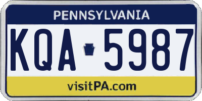PA license plate KQA5987