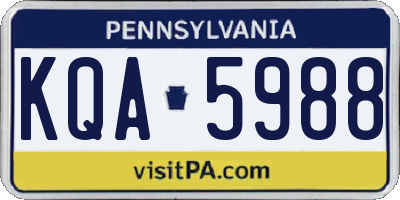 PA license plate KQA5988