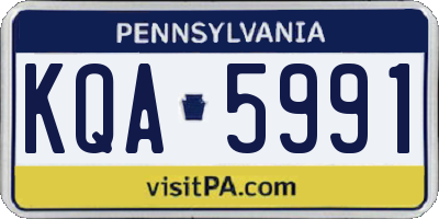 PA license plate KQA5991