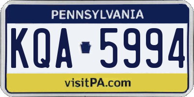 PA license plate KQA5994