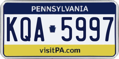 PA license plate KQA5997