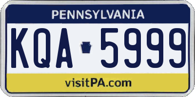 PA license plate KQA5999