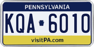 PA license plate KQA6010