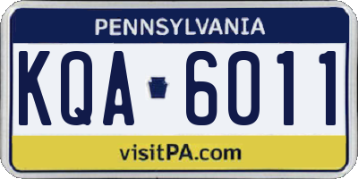 PA license plate KQA6011
