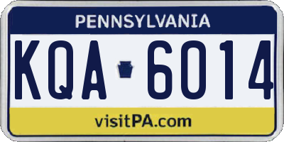 PA license plate KQA6014