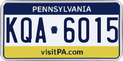 PA license plate KQA6015