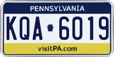 PA license plate KQA6019