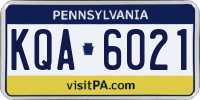 PA license plate KQA6021