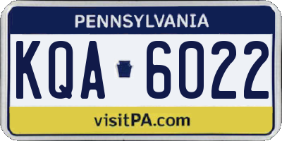 PA license plate KQA6022