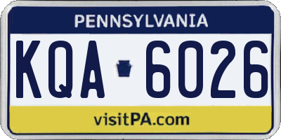 PA license plate KQA6026
