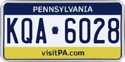 PA license plate KQA6028