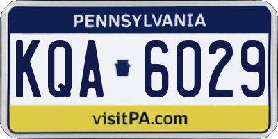 PA license plate KQA6029