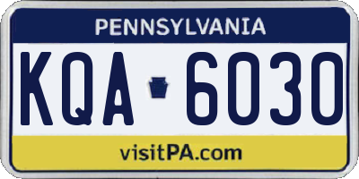 PA license plate KQA6030