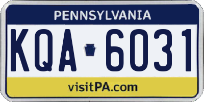 PA license plate KQA6031