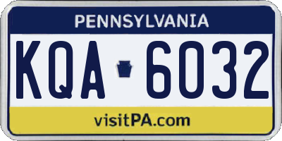 PA license plate KQA6032