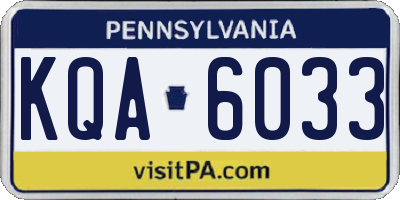 PA license plate KQA6033