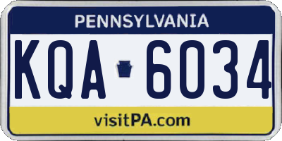 PA license plate KQA6034