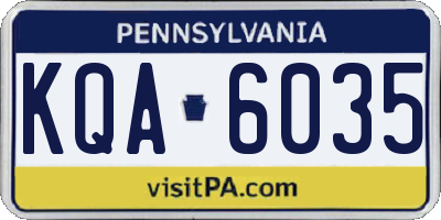 PA license plate KQA6035