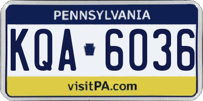 PA license plate KQA6036