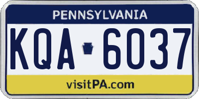 PA license plate KQA6037