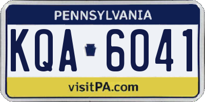 PA license plate KQA6041