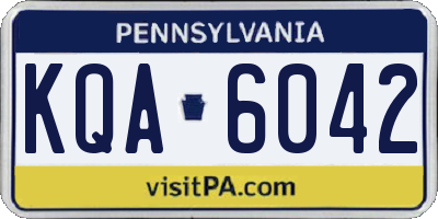 PA license plate KQA6042