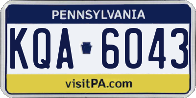 PA license plate KQA6043