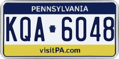 PA license plate KQA6048