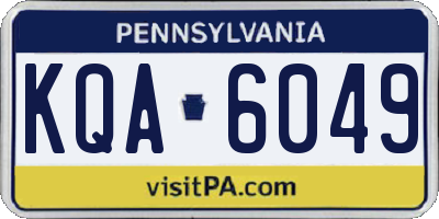 PA license plate KQA6049