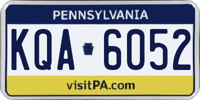 PA license plate KQA6052