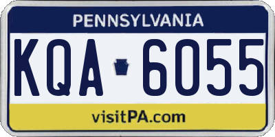 PA license plate KQA6055