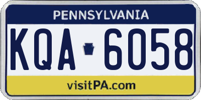 PA license plate KQA6058