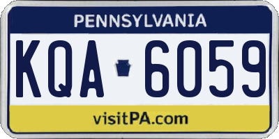 PA license plate KQA6059