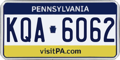 PA license plate KQA6062