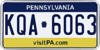 PA license plate KQA6063