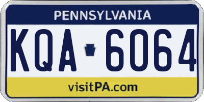 PA license plate KQA6064