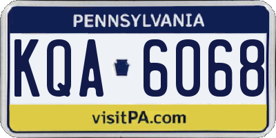 PA license plate KQA6068