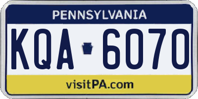 PA license plate KQA6070