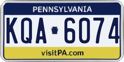 PA license plate KQA6074