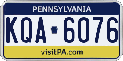 PA license plate KQA6076