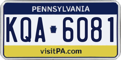 PA license plate KQA6081